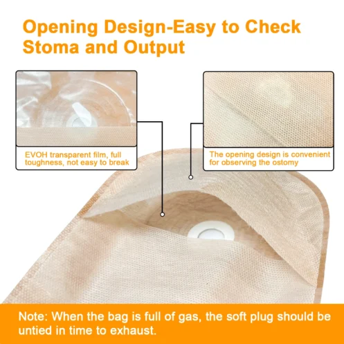 20pcs One Piece Urostomy Bags with Hoop and Look Ostomy Bags for Ostomy Patient - Image 2