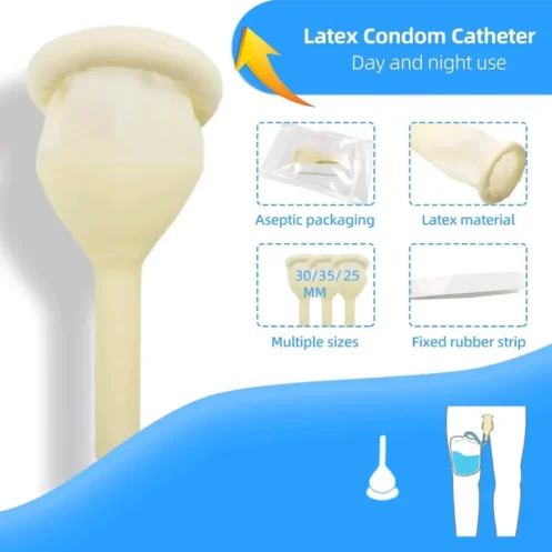 1set Disposable Male External Catheter Medical Sterilized Latex Catheter Incontinence Urinary Catheter Urine Collector Elderly - Image 2