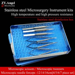 4 Pieces/set Of Ophthalmic Microsurgery Instruments, 12.5cm Scissors+needle Holder+tweezers, Stainless Steel Surgical Tools
