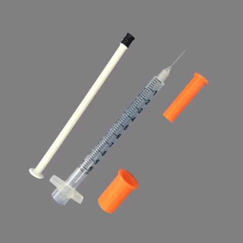 1ml Disposable Sterile Insulin Orange Cap Syringe pet - Image 3