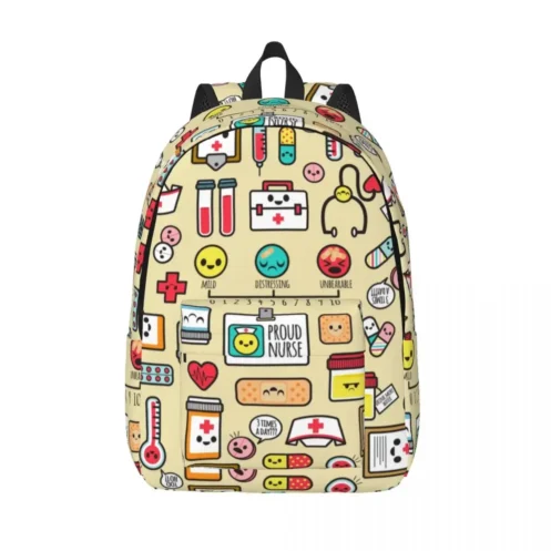Proud To Be A Nurse Canvas Backpacks for Women Men School College Student Bookbag Fits 15 Inch Laptop Health Care Nursing Bags - Image 12
