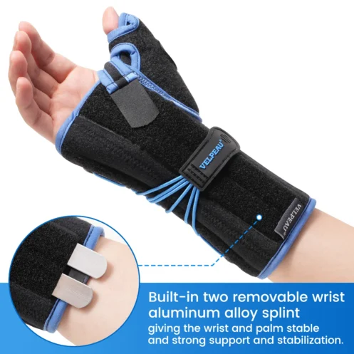 VELPEAU Wrist Brace with Thumb Splint for Carpal Tunnel Syndrome Drawstring Wrist Support for Fracture, Sprain and Tenosynovitis - Image 4