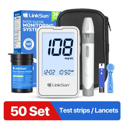 Linksun Blood Glucose Meter G-425-2 50/100 Test Strips Glucosemeter Digital Diabetes Testing Kit Blood Glucose Monitoring System - Image 8