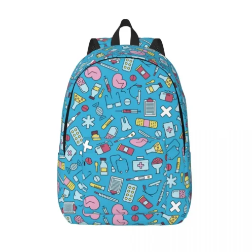Proud To Be A Nurse Canvas Backpacks for Women Men School College Student Bookbag Fits 15 Inch Laptop Health Care Nursing Bags - Image 10
