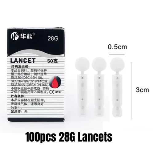 100pcs 23/26/28/30/33G Lancet Pen Adjustable Depth Blood Sampling Glucose Test Pen Lancing Device for Diabetics Blood Collect - Image 11