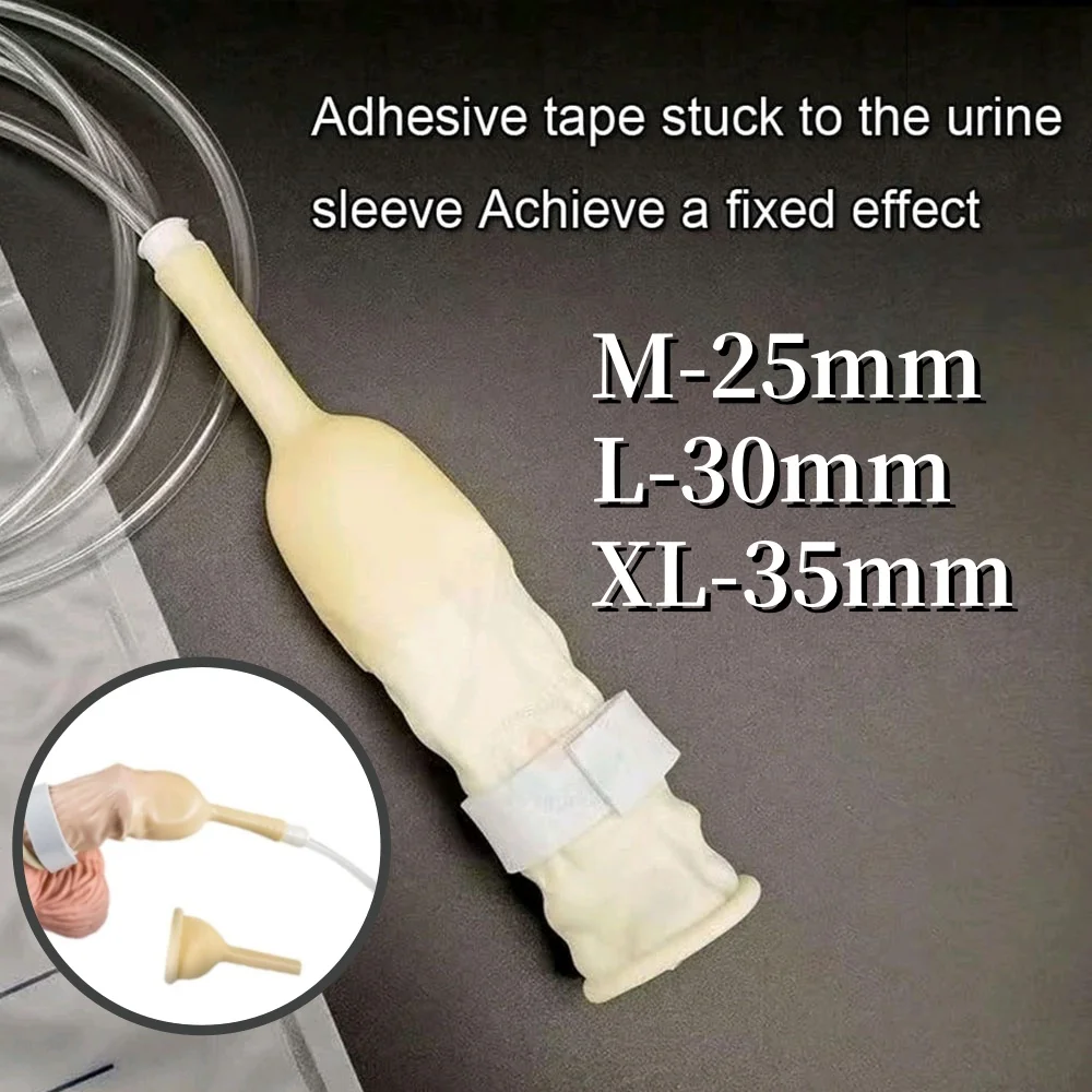 1set Disposable Male External Catheter Medical Sterilized Latex Catheter Incontinence Urinary Catheter Urine Collector Elderly